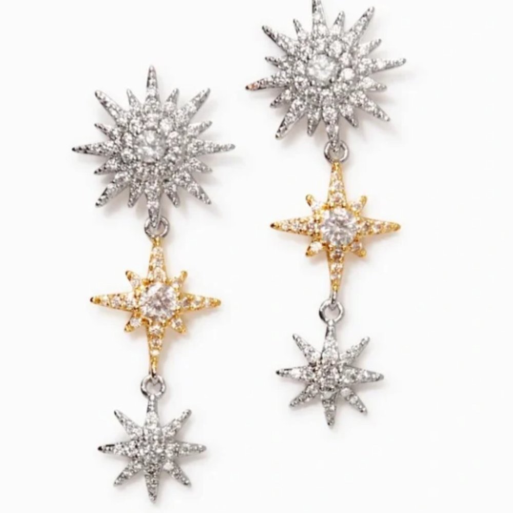 Stella & Dot Star Struck Linear Earrings (2 in 1)